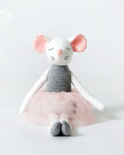 Huggiies Pink mouse little sister plush toy children's accompany sleeping gauze skirt doll girl birthday gift short plush action figure Handmade Stuffed Animal Toys Free Shipping Worldwide With Love♡