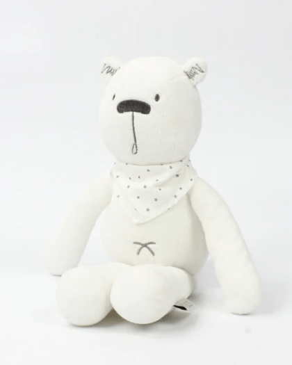 Huggiies Cute scarf bear soothing doll white short plush toy children's accompany sleeping doll Handmade Stuffed Animal Toys Free Shipping Worldwide With Love♡