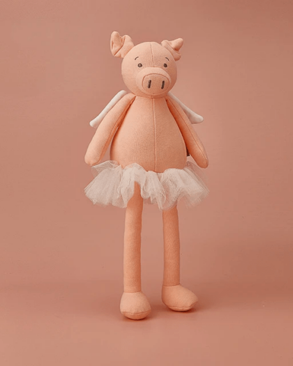 Huggiies Pink wearing gauze skirt pig toy baby comfort toys Handmade Stuffed Animal Toys Free Shipping Worldwide With Love♡