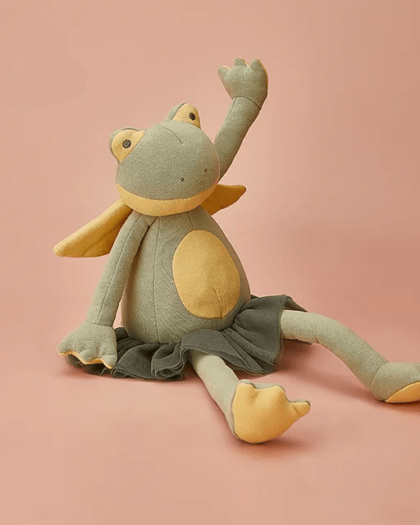Huggiies Green frog toy wearing gauze skirt with hands baby comfort toys Handmade Stuffed Animal Toys Free Shipping Worldwide With Love♡